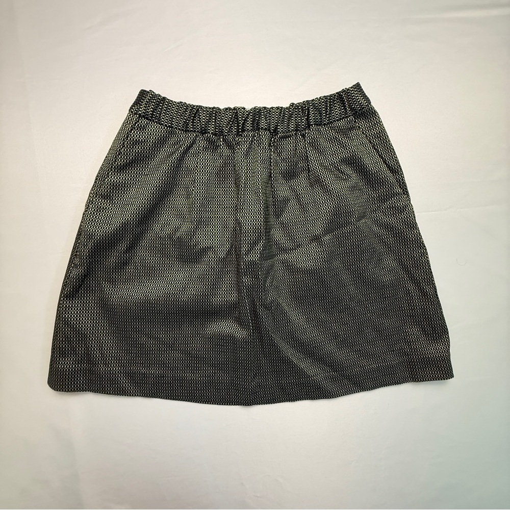 MADEWELL Black & Gold Metallic Jacquard Sirt Full A-Line Shimmer Mini XS